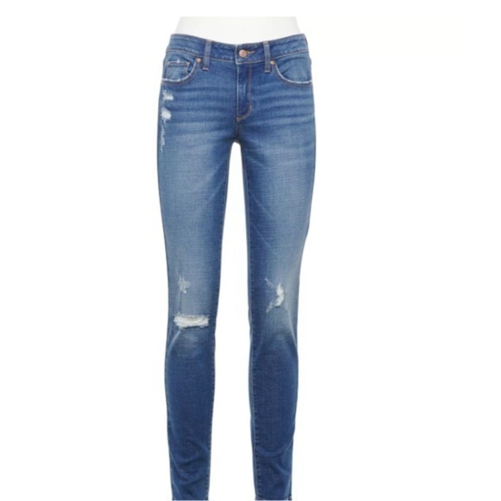 NWT Sonoma Skinny Ripped Jeans New Mid Rise 12 Long / Tall Inseam 31”